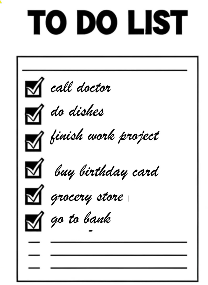 This is a sample to do list that an ADHD coach can help develop with a client.