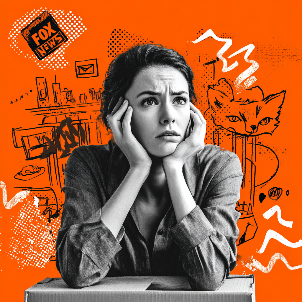 A woman suffering from political stress after watching too much news.